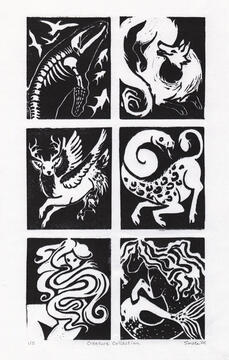 Creature Collection block prints