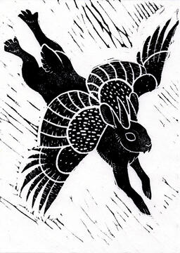 The Wolpertinger block print