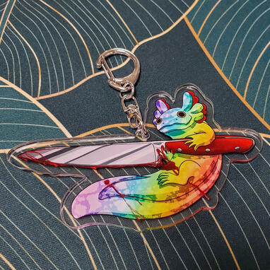 Stabs-a-lotl Axolotl with a Knife