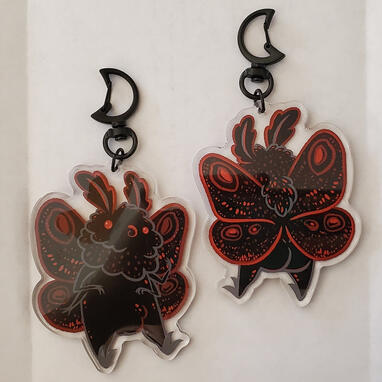 Mothman Reversible Keychain Charm Mothman Reversible Keychain Charm
