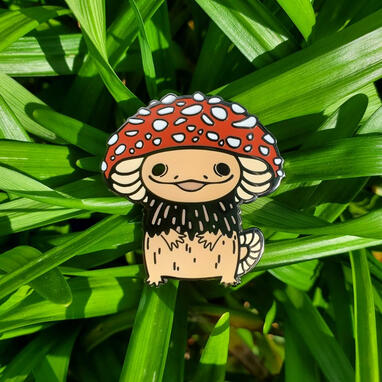 Mushroom Axolotl Enamel Pins